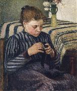 Camille Pissarro Woman sewing oil painting on canvas